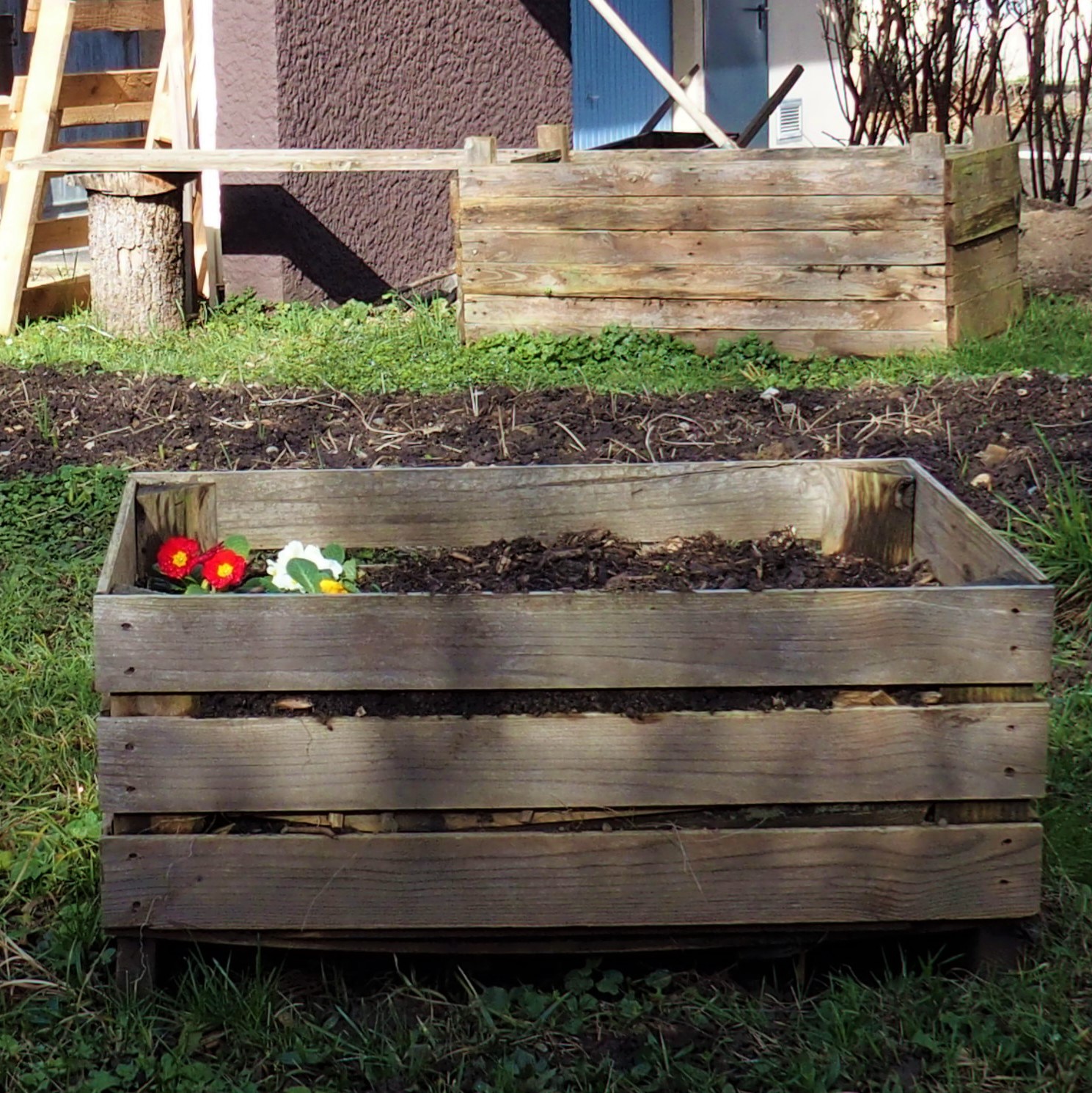 jardin des faubourgs, bacs potagers et banc