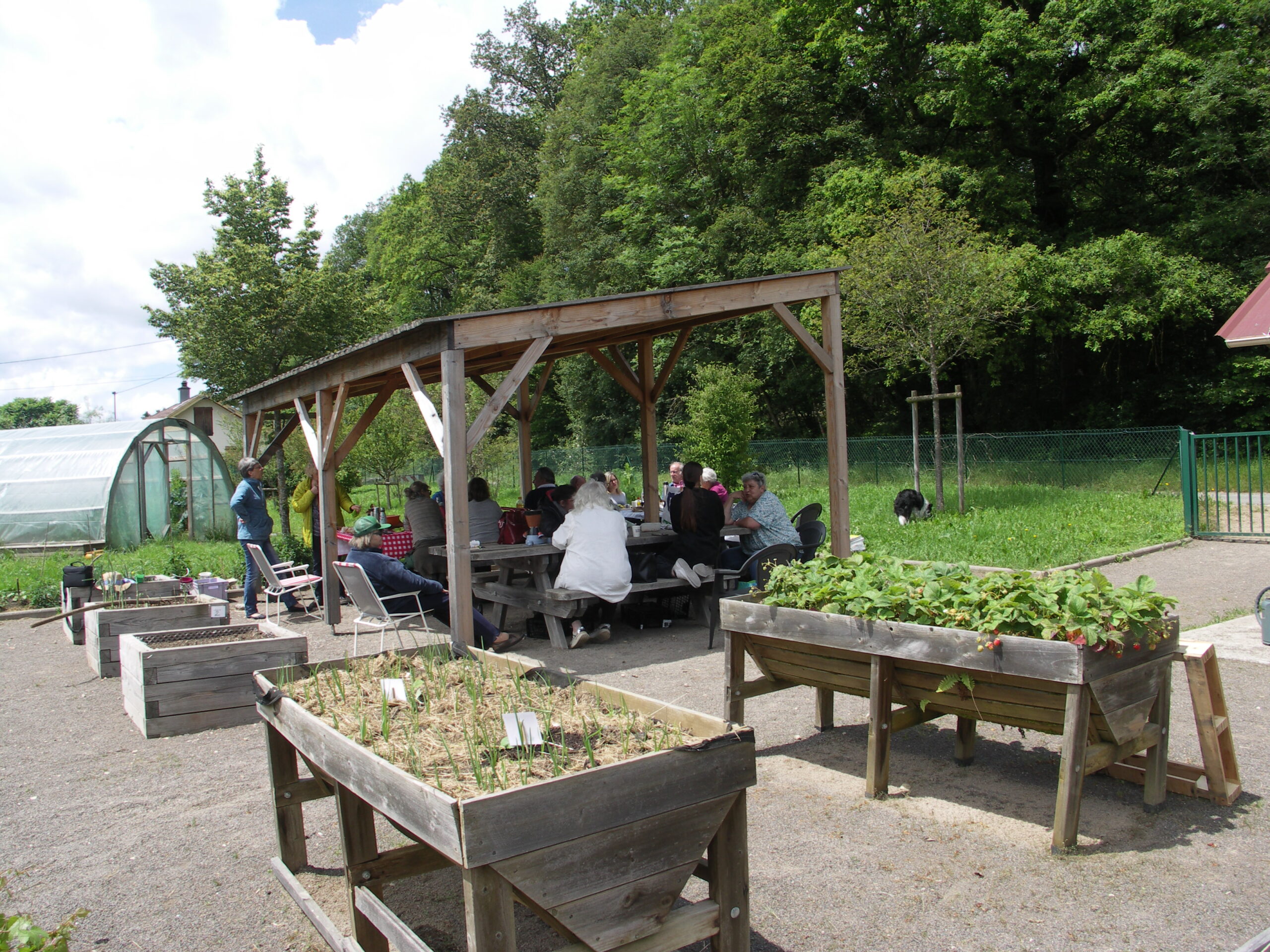 Repas tiré du sac au jardin accessible des Forges