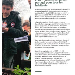 Article jardin partagé La Méchelle- Les Géhants verts